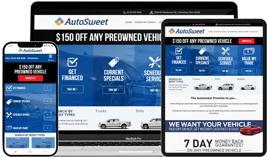 AutoSweet Responsive Dealership Websites