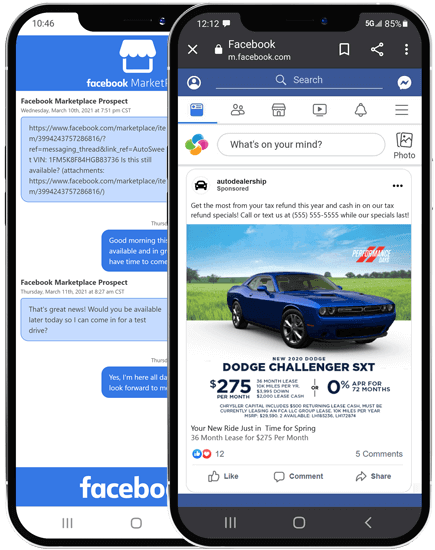 Facebook Ad Plus Marketplace AutoSweet Example
