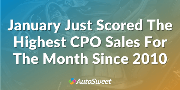 January 2020 Highest CPO Sales for the Month since 2010