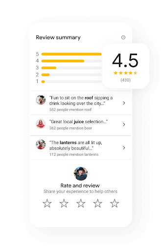 Google Business Profile Reviews Screenshot Example