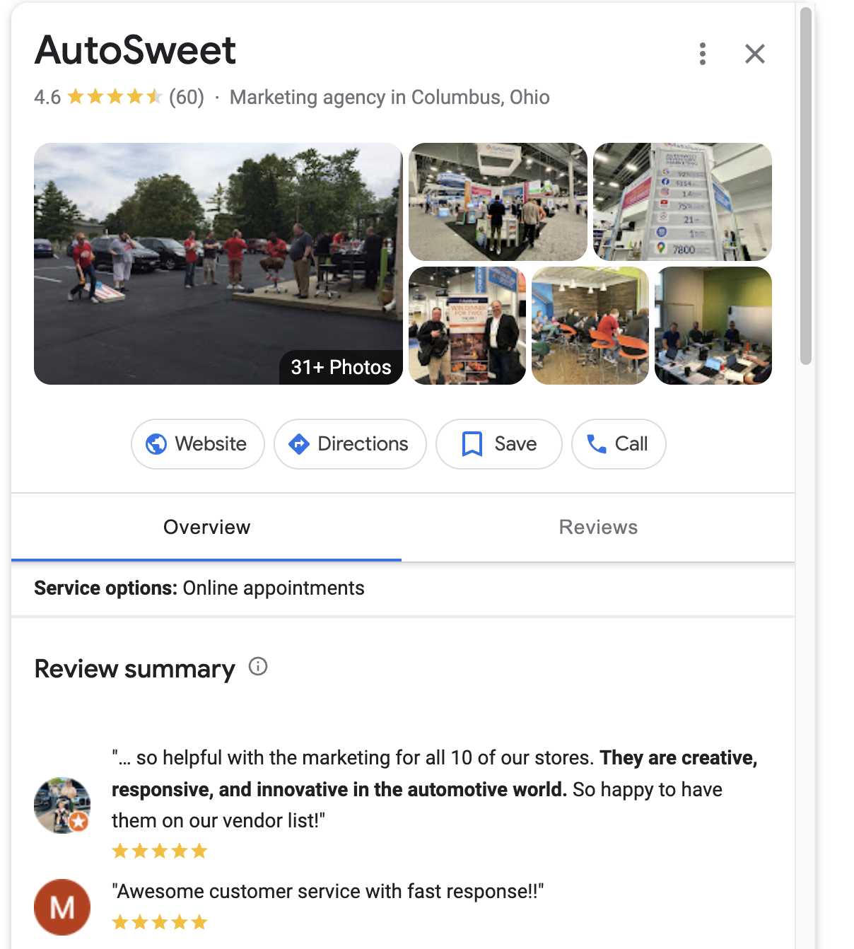 Google Reviews and Ratings